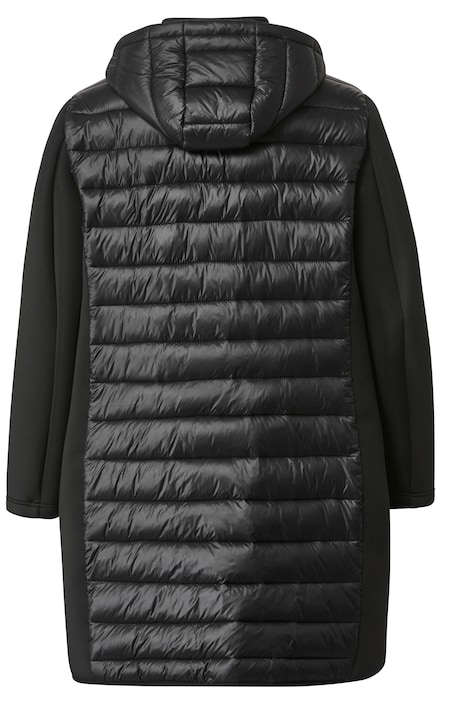 Steppjacke, Straight Fit, Strickärmel, Kapuze, Zipper, Langarm