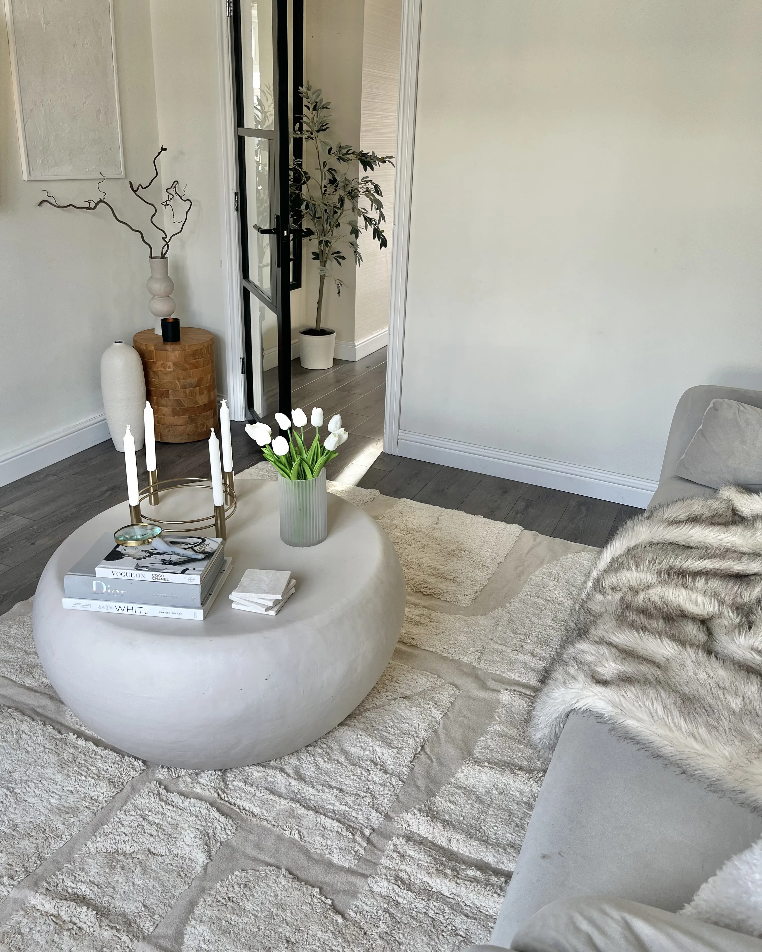 Vloerkleed DIYADIN Beige 160 x 230 cm Katoen