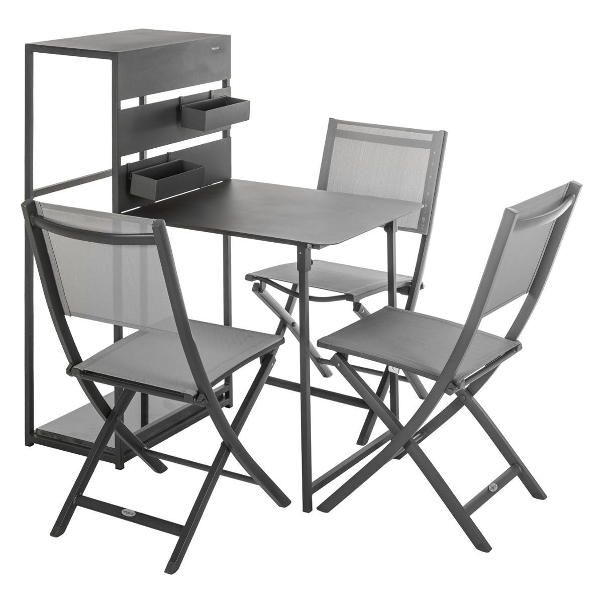 TABLE FIRA PLIANTE ALUMINIUM GRAPHITE 3 PLACES