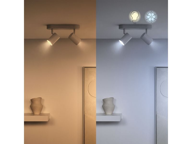 WiZ Leuchtmittel 50W GU10 Tunable White Doppelpack Smartes Leuchtmittel, steuerbar über Matter, WLAN
