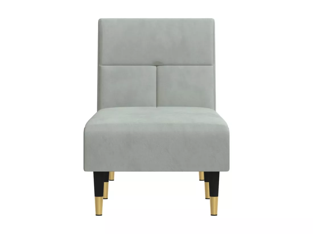Chaise longue gris clair velours