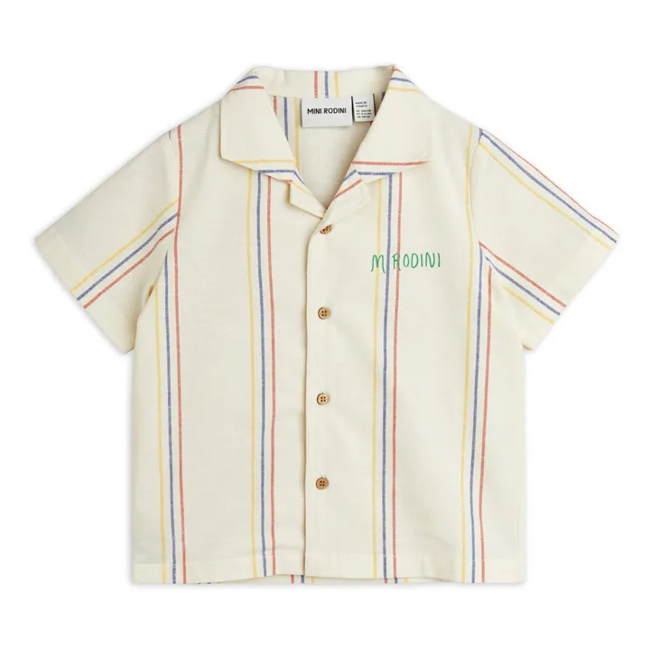 Mini Rodini Chemise Rayure Coton Bio | Ecru