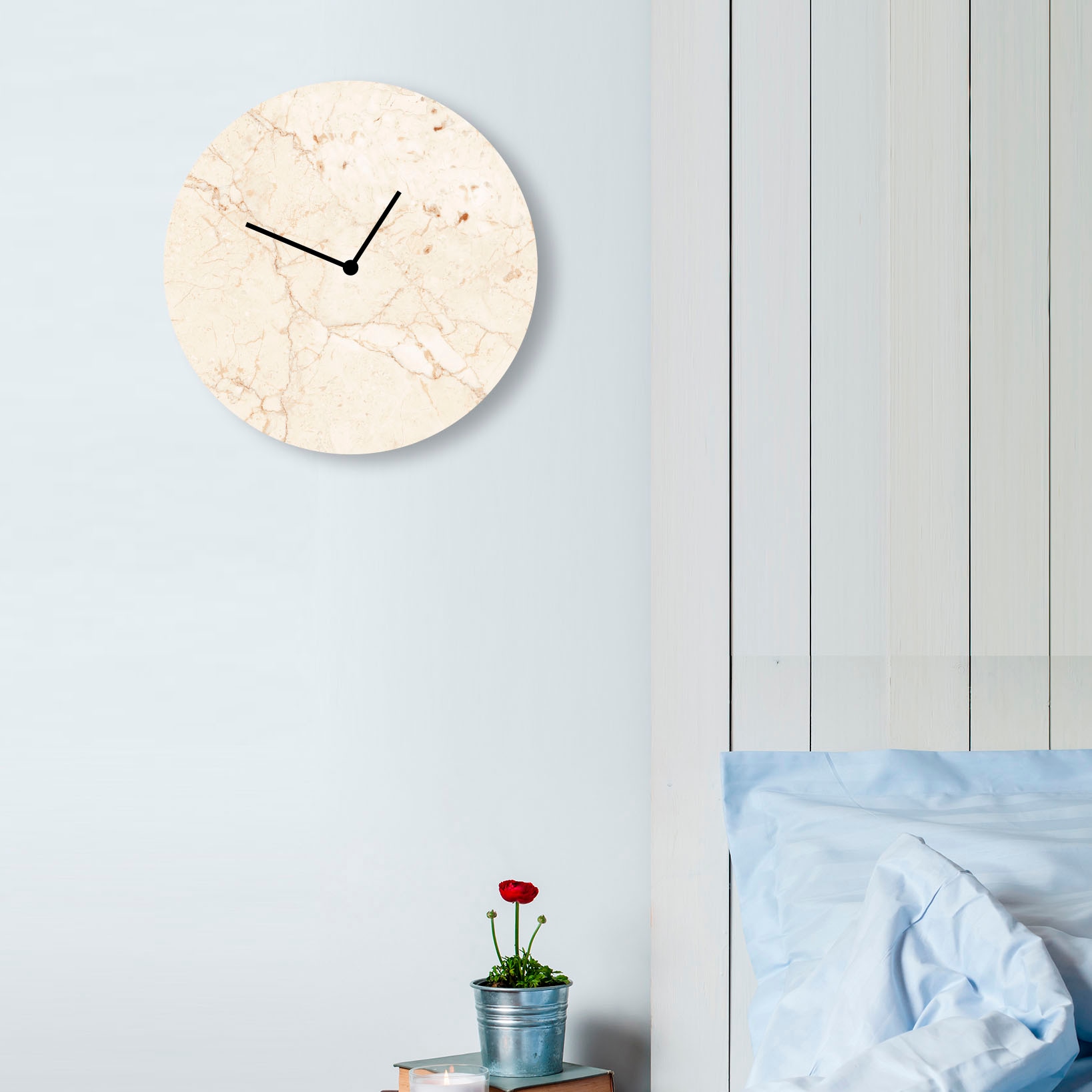 LeGer Home by Lena Gercke Wanduhr »Marmor beige« rund, Ø 30 cm
