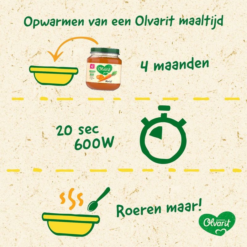 Olvarit Variatiemenu Babymaaltijd 6+ Maanden - Versie 2 - 4 Smaken - 12 x 200g