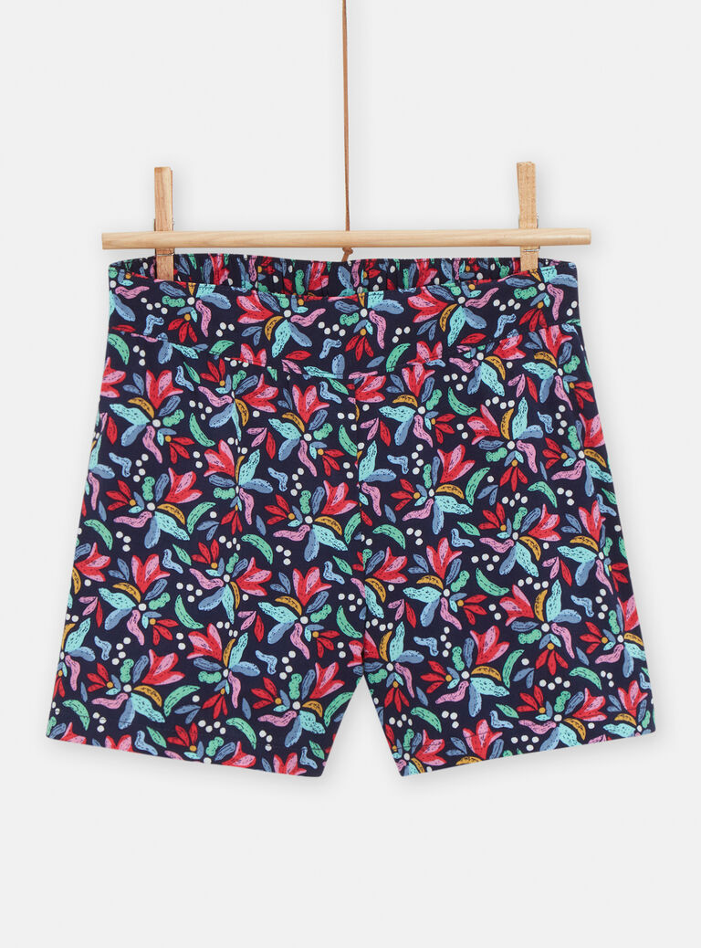Short fluide imprimé abstrait coloré pour fille