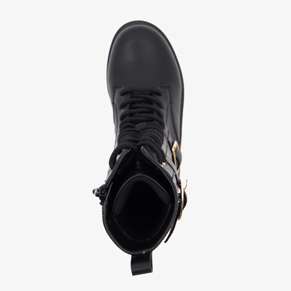 Blue Box meisjes veterboots met gespen zwart