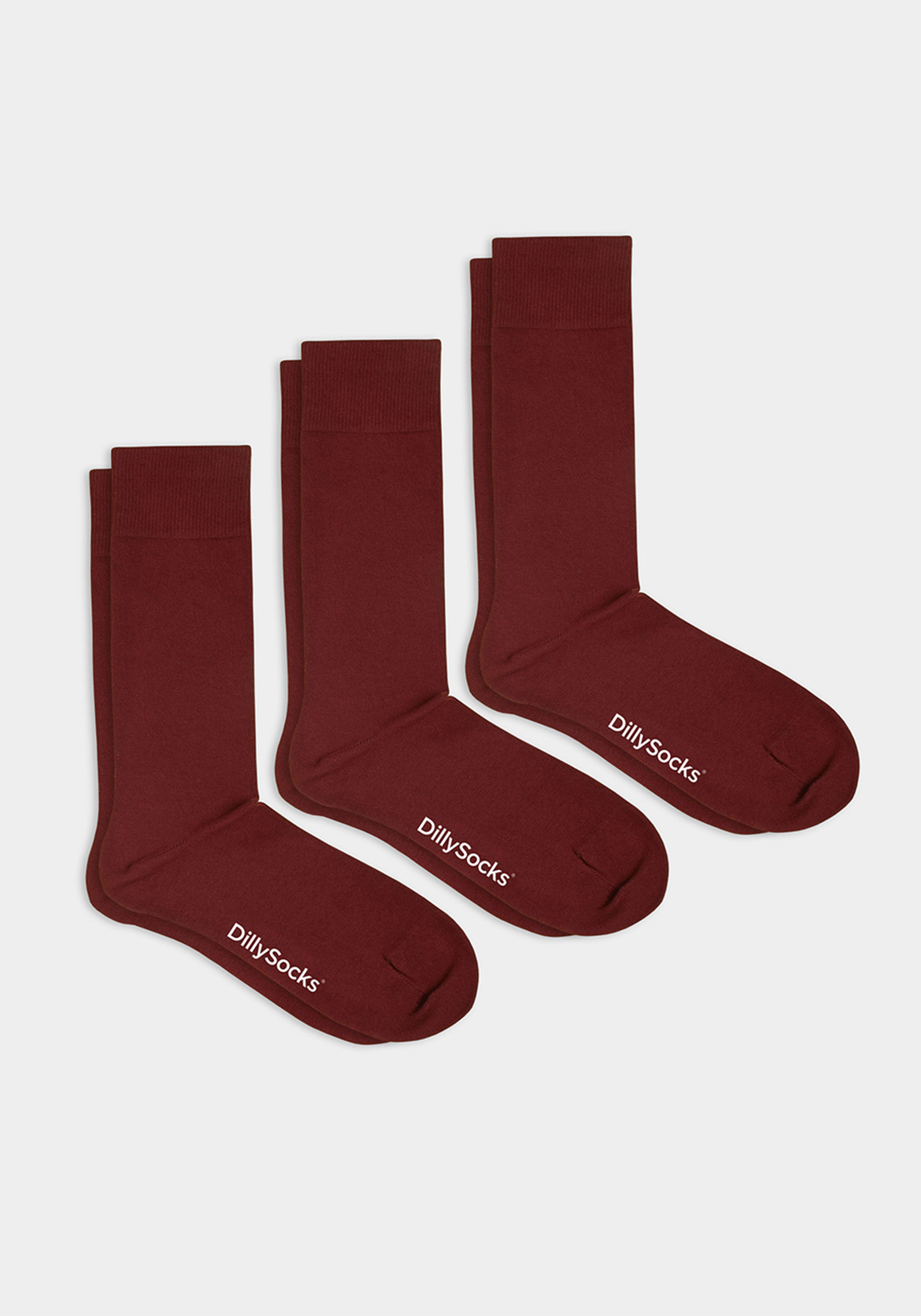 DillySocks Socken 3er-Pack Smooth Wine Red