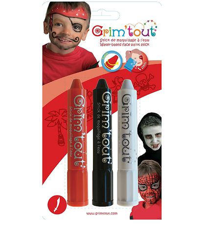 Grim Tout Kinderschminke - 3er-Pack - Pirat/Vampir