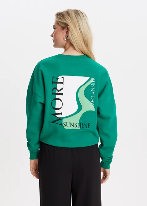 Sweater met print more sun groen (GRN.D)