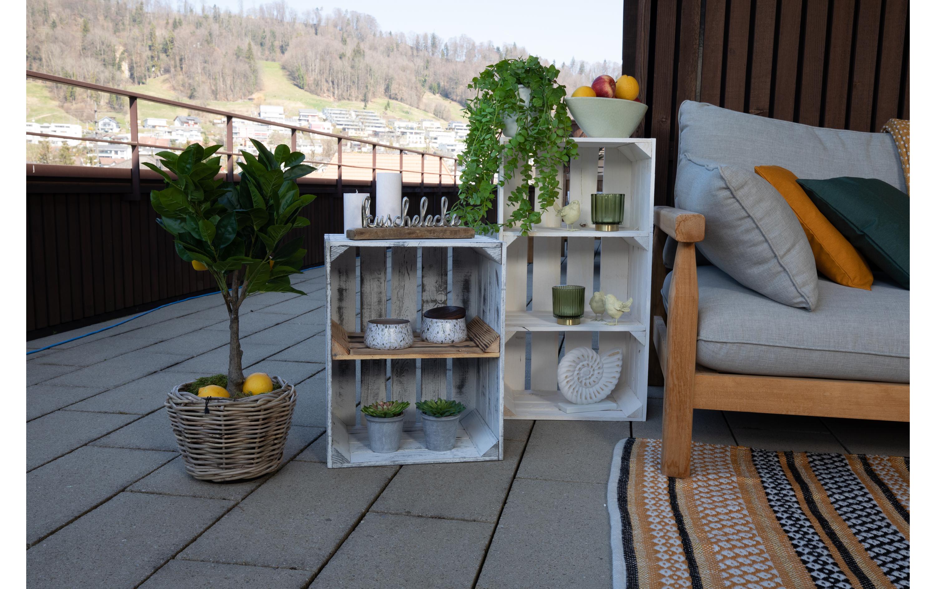 Regal Vintage Weiss 40 x 75 cmRegal im Holzharassen Stil