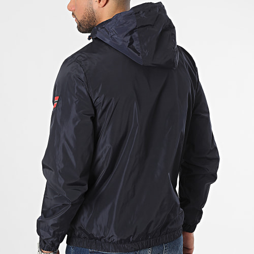 Veste Zippée Capuche Bleu Marine