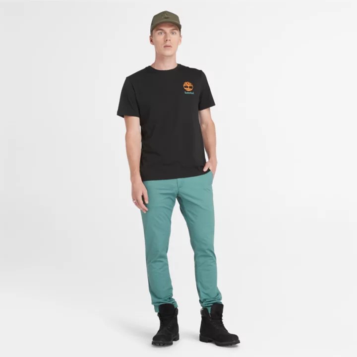 T-shirt à motif dans le dos pour homme en noir