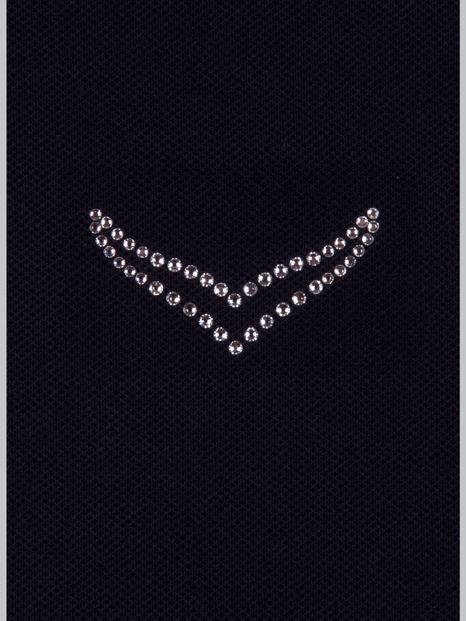 Poloshirt mit Kristallsteinen Schwarz