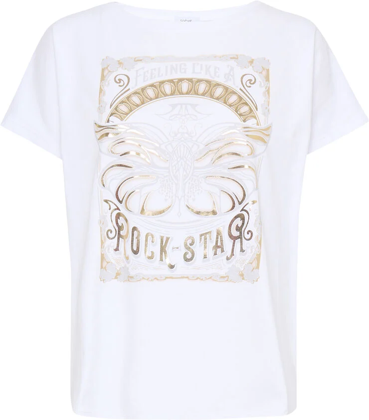 Sorbet SBROCKSTAR TEE 2 Snow white / gold
