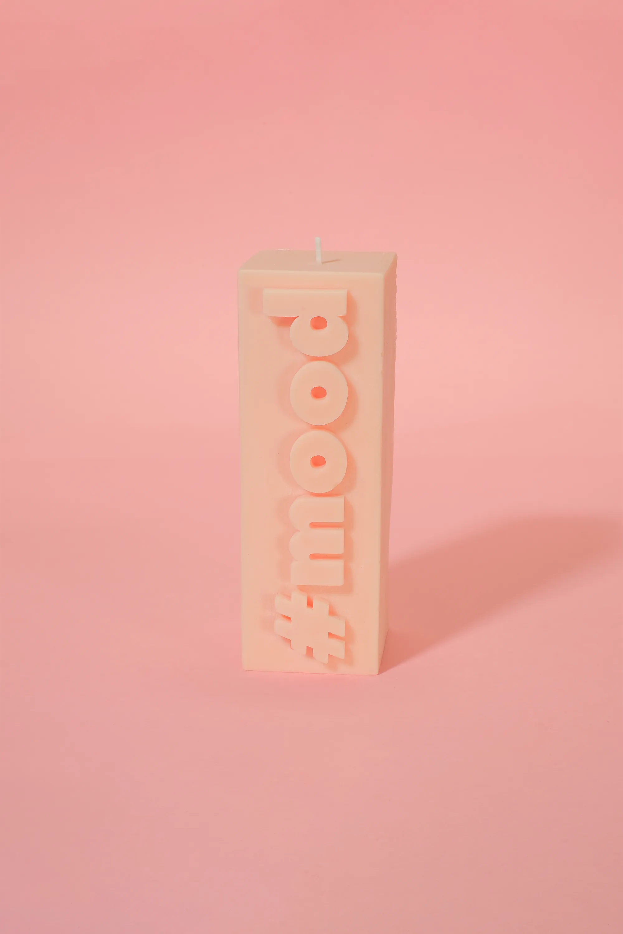 FLAMINGO CANDLES Bougie #MOOD SLOGAN BLOCK PILLAR CANDLE Orange