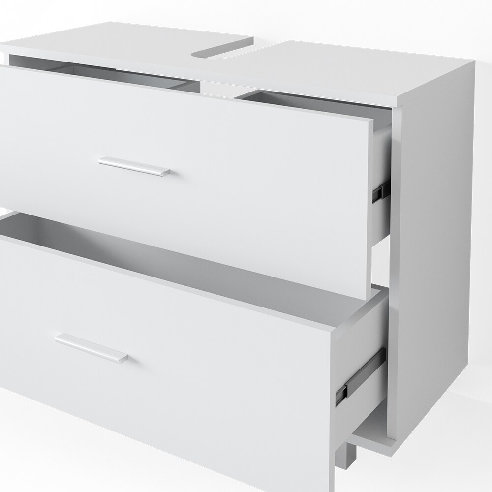 VICCO Badmöbel Set ILIAS WeißSpiegel Kommode Unterschrank Badschrank
