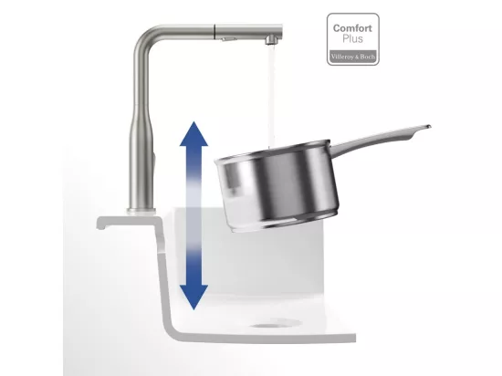 Robinet cuisine VILLEROY ET BOCH Subway Style Shower acier massif