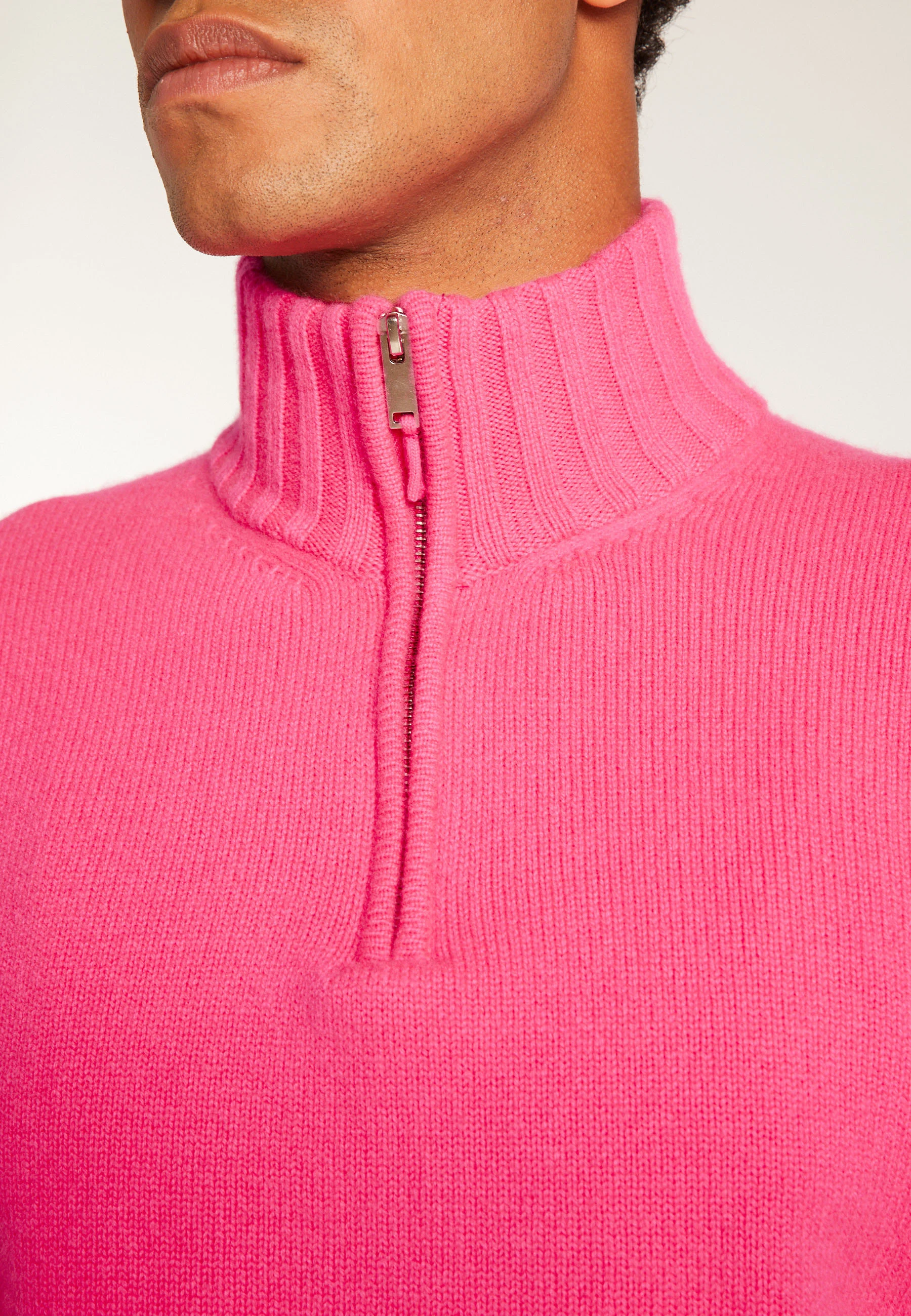 EMILIANO DUO - Pull camionneur en cachemire 6 fils | Rose