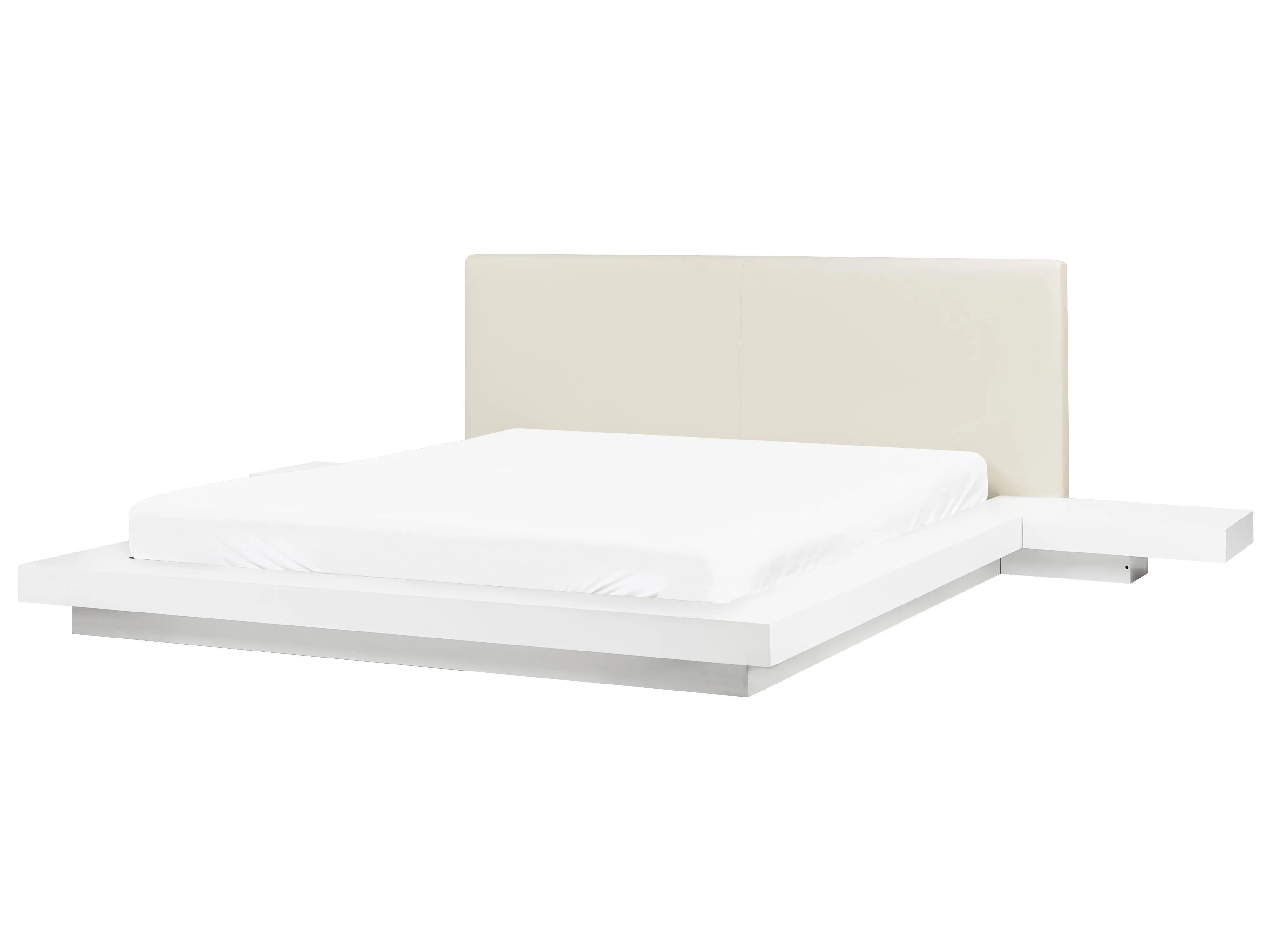 Bed met LED-verlichting Kunstleer ZEN 160 x 200 cm Wit