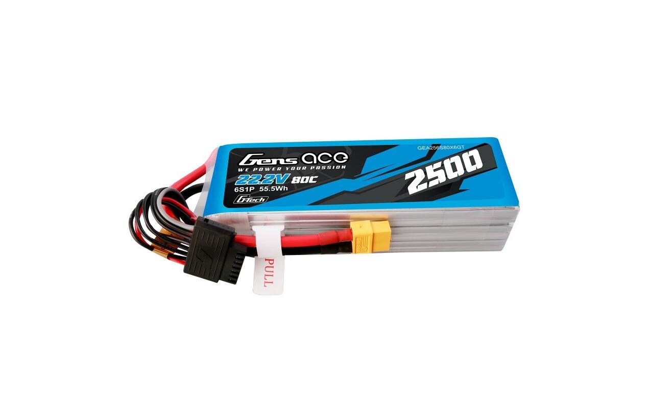RC-Akku LiPo 2500 mAh 22.2 V 80C G-Tech6S LiPo Akku mit XT60 Stecker