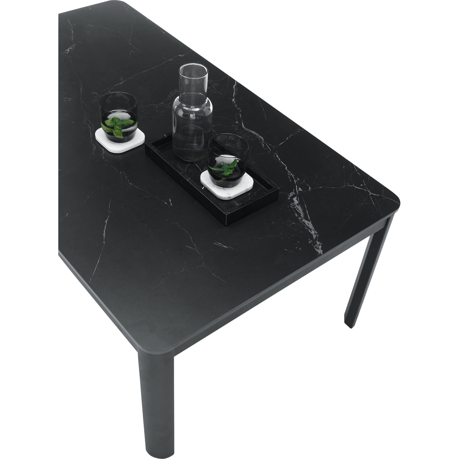 Salontisch Lenni eckig Keramik schwarz 120 x 45 x 70 cm