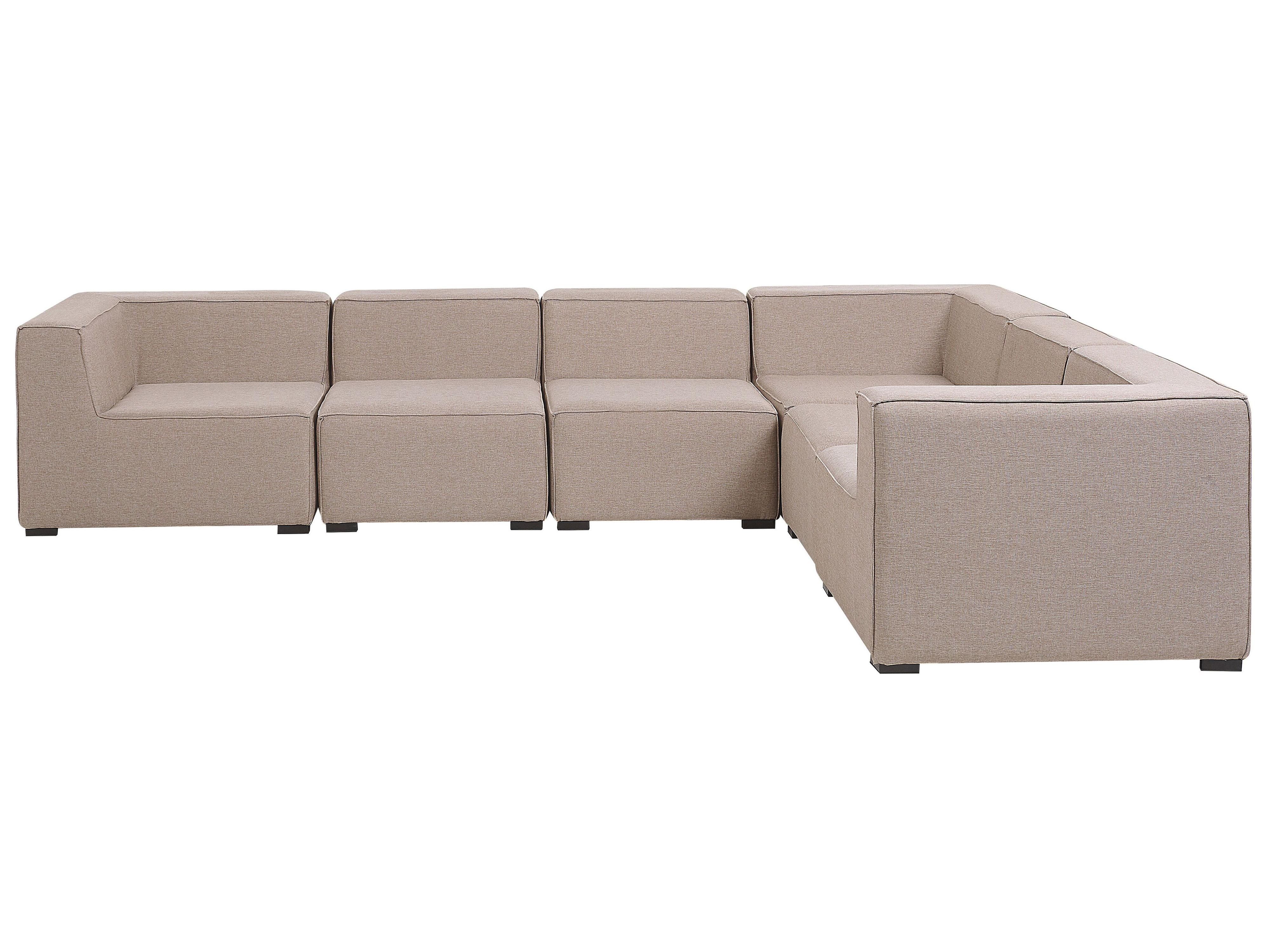 Tuin hoekbank met ottomaan 7-zits AREZZO linkszijdig modulair Beige
