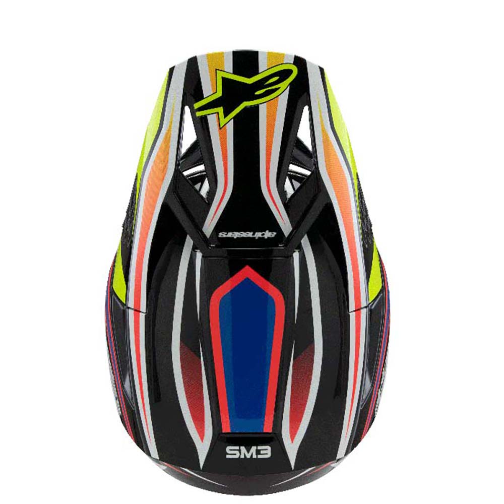 Alpinestars - Casque enfant Youth S-M3 Wurx Noir / Jaune fluo / Bleu / Rouge