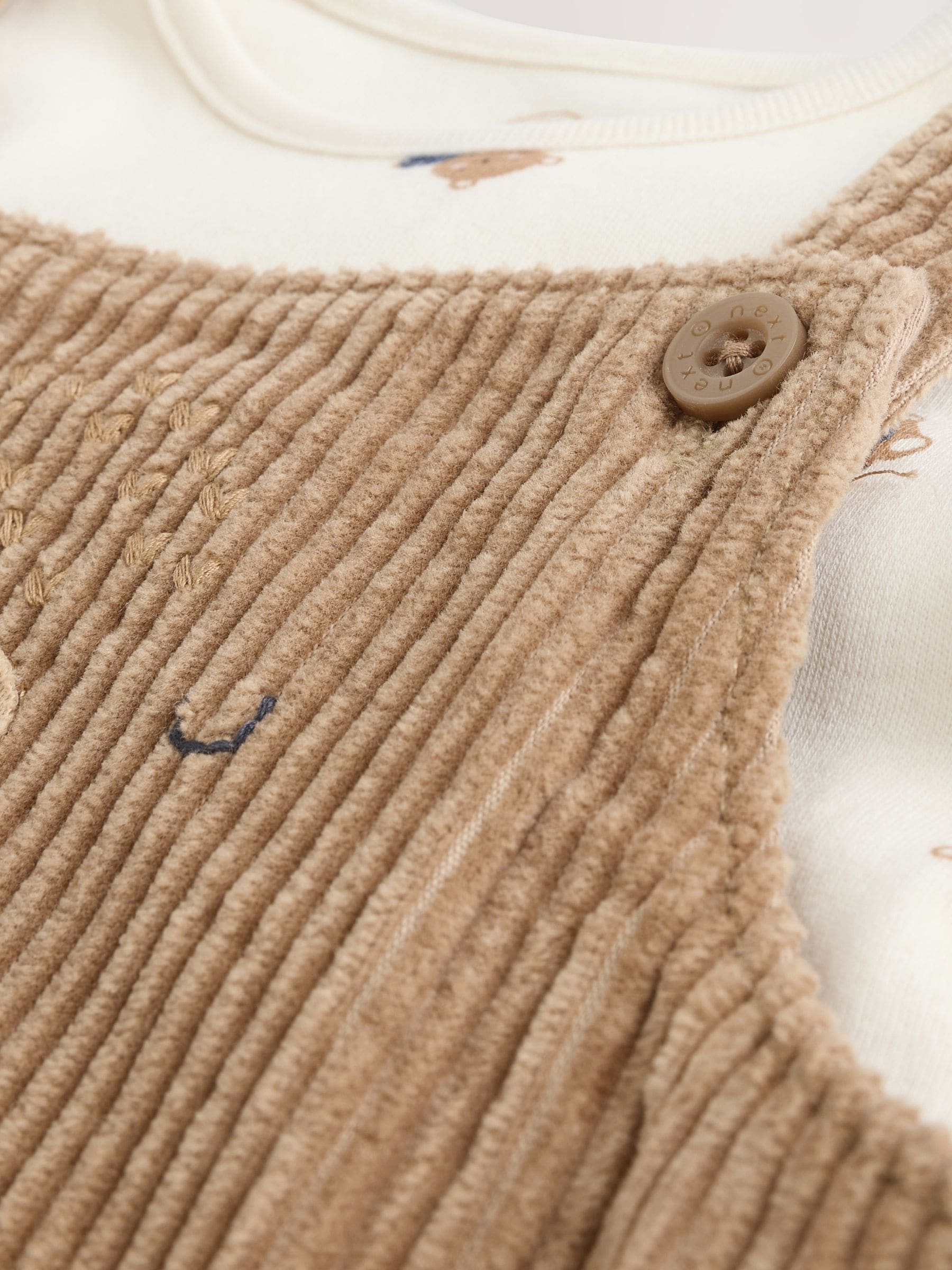Bruin met bruine beer - Babyset van tuinbroek en rompertje (0mnd-2jr)