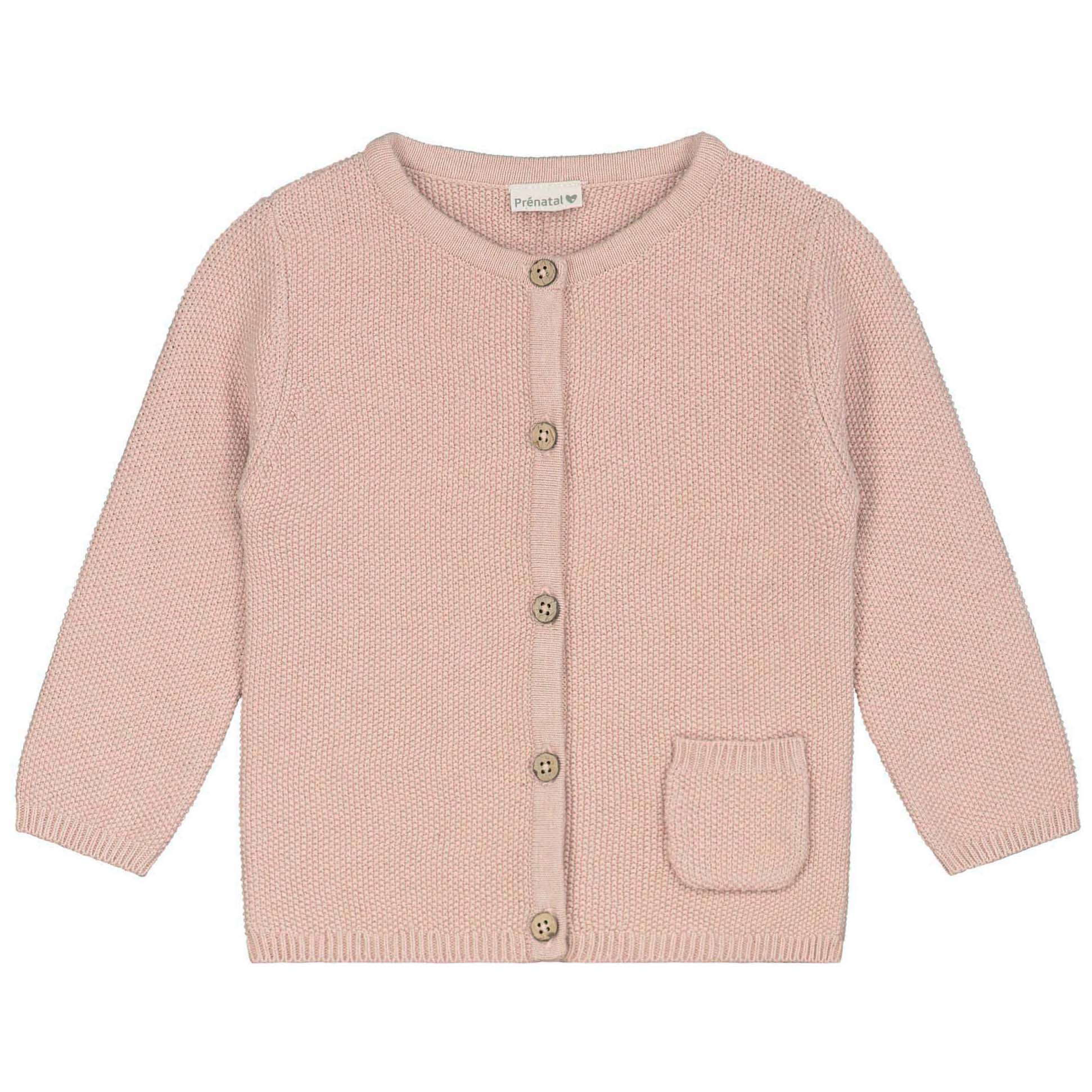 Prénatal newborn vest lange mouwen effen roze