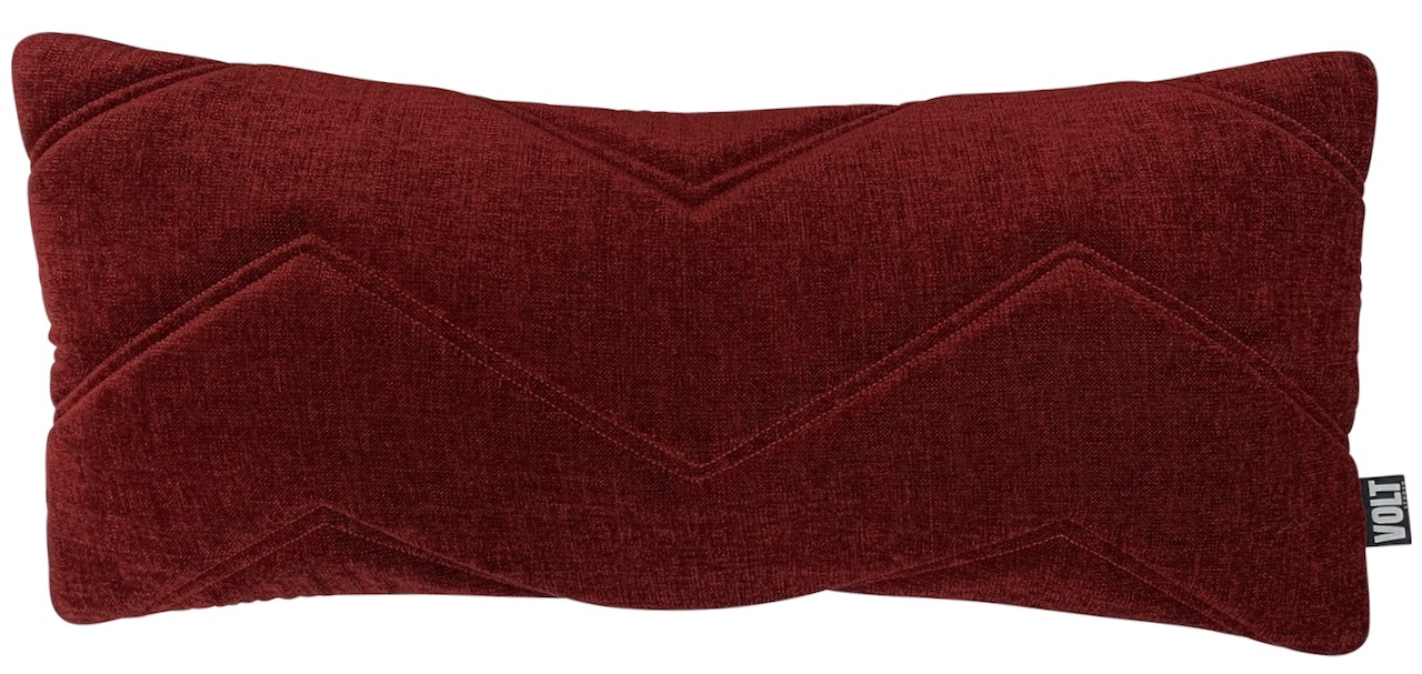 CUSHION ZIGZAG MAROON VELVET