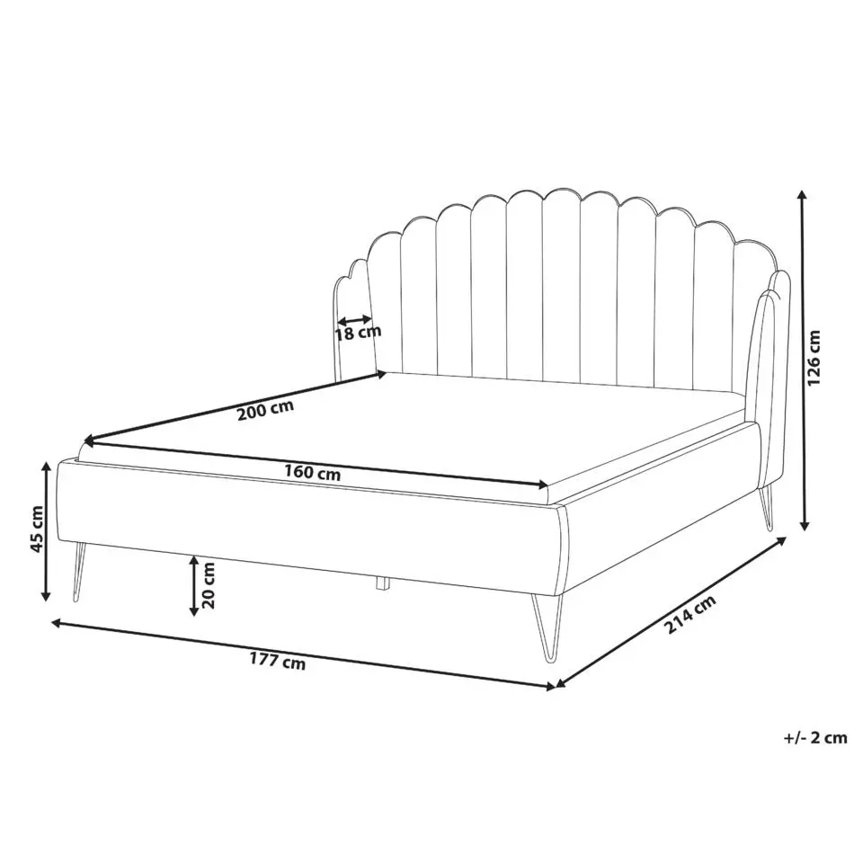 AMBILLOU - Tweepersoonsbed - Gebroken wit - 160 x 200 cm - Bouclé