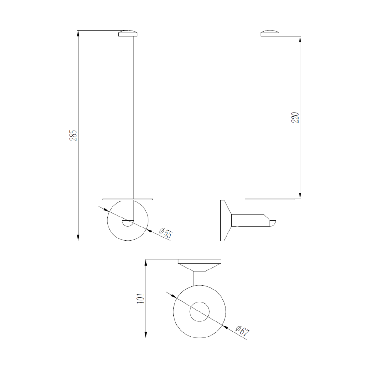 Best Design Nero dubbele reserve rolhouder zwart mat
