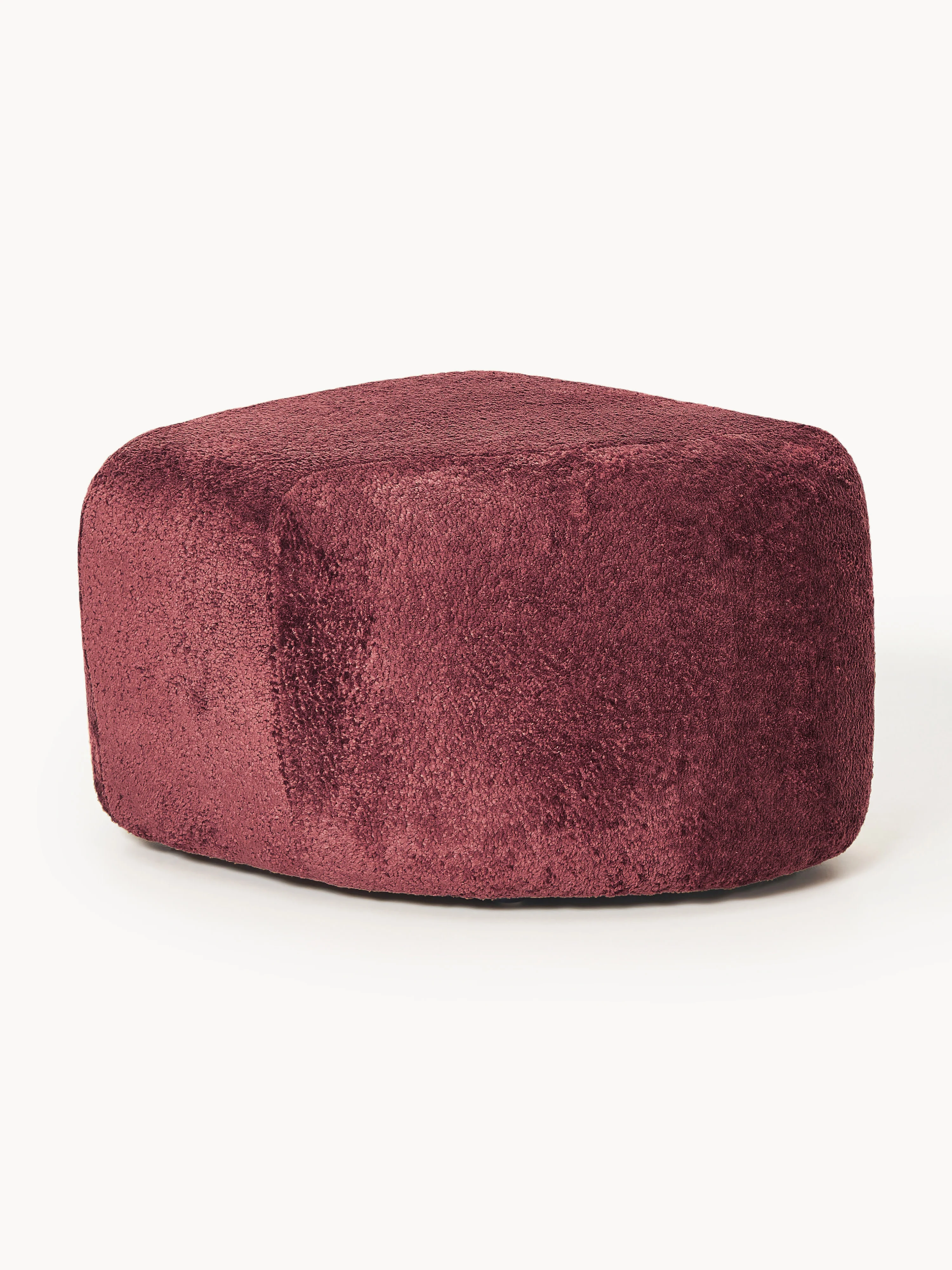 Ovale teddy-bouclé poef Wolke