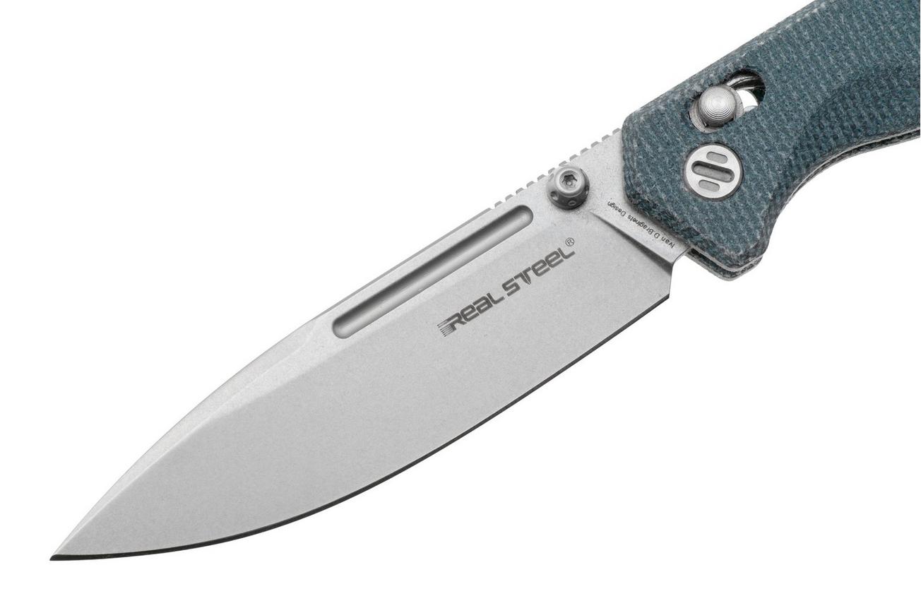 Real Steel Huginn Compact 7653DS, Stonewashed VG-10, Denim Micarta zakmes, Ivan Braginets design