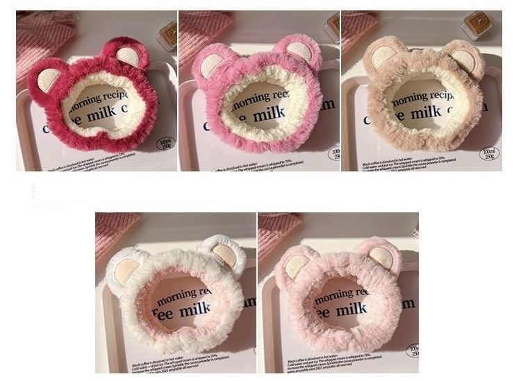 Karnemelk - Bear Chenille Gezichtsreiniger Hoofdband