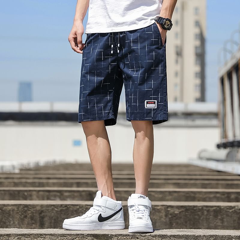 Lefitt - Geruite shorts met trekkoordtaille