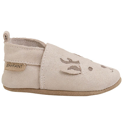 En Fant Leder-Krabbelschuhe - Brüniertes Flieder m. Glitzer