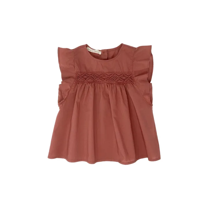 Zhoe & Tobiah T-Shirt Ajouré Volants | Bois de rose