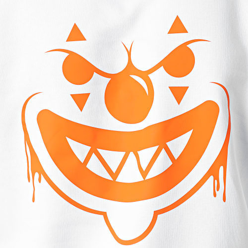 Sweat Capuche Sale Clown Blanc Orange