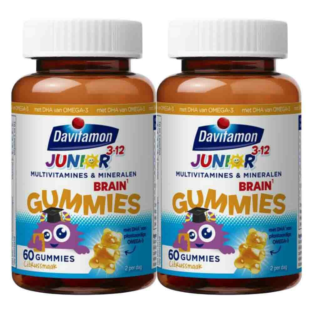 2x Davitamon Davitamon Junior Brain Multivitamines Citrus60 gummies