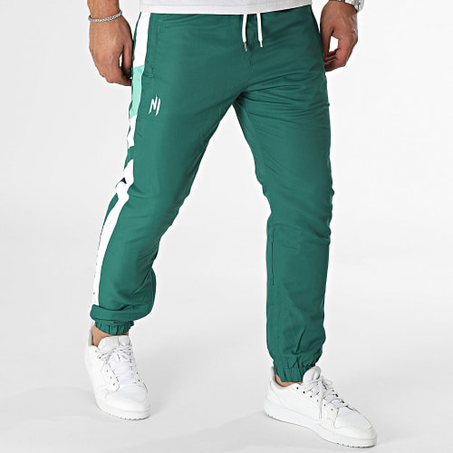 Pantalon Jogging A Bandes Uzi Vert Blanc