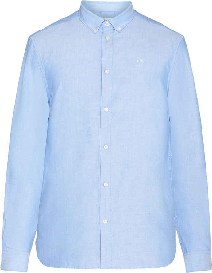Knowledge Cotton Apparel Harald Small owl oxford regular fit shirt - GOTS/Vegan 1235