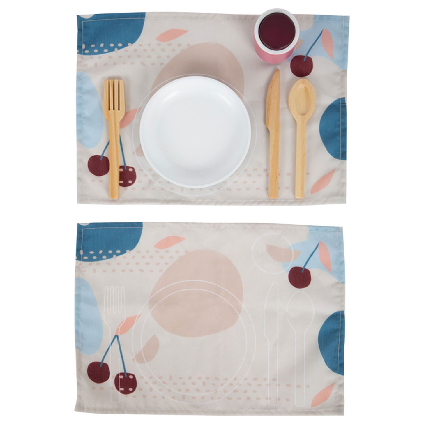 Small Foot-Houten Bestekset met Placemats, 18dlg.