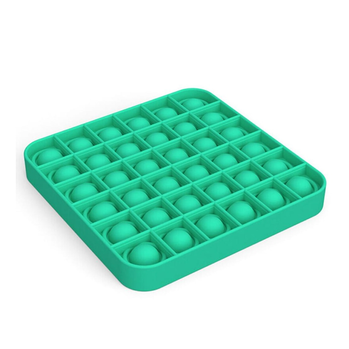 (125x125mm) Anti Stress Silikon Bubbles Pop It Fidget Spiel - Grün