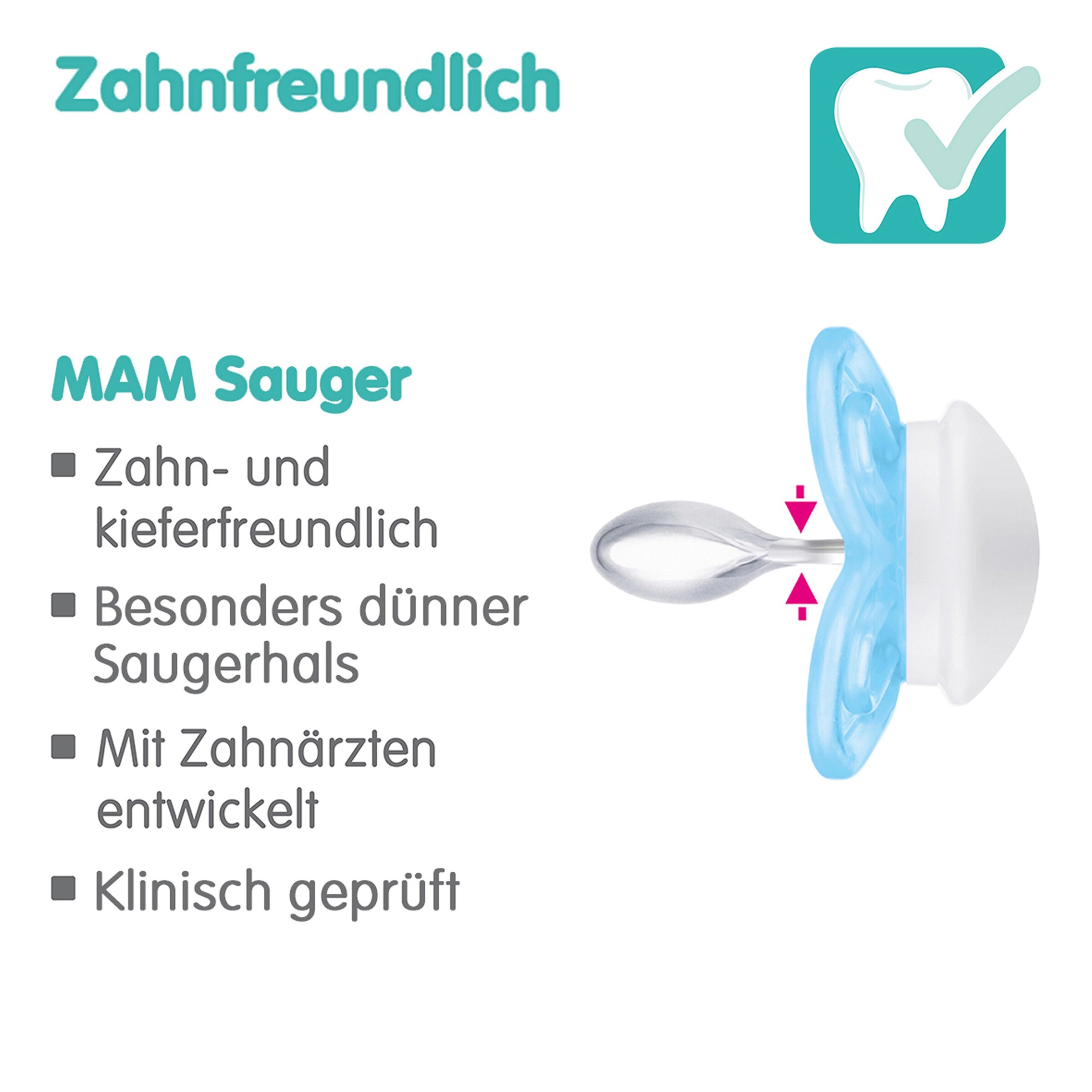 MAM 2er-Pack Schnuller Perfect Silikon, 0-6M blue