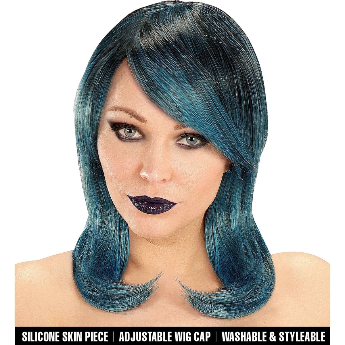 Halloween Pruik Blauw Bob