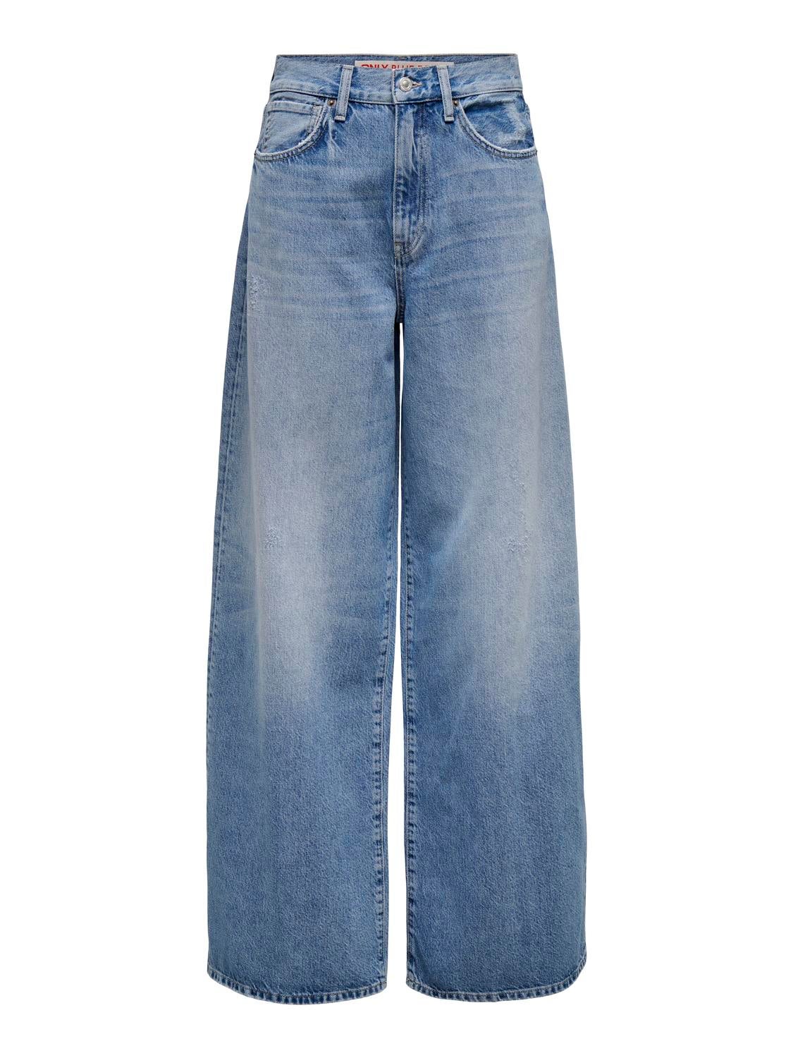 ONLSONIC Hohe Taille Weiter Beinschnitt Jeans Medium Blue Denim
