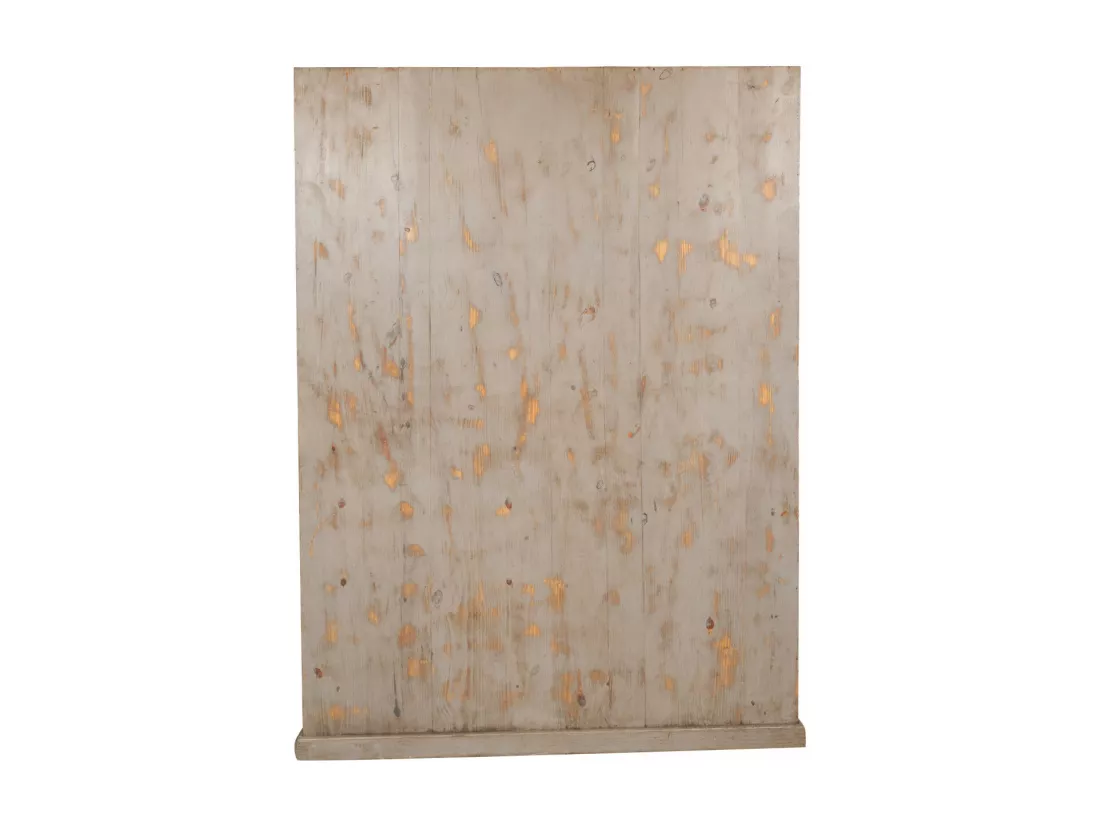 BISCOTTINI Armoire - Chêne massif finition antique - Polyvalente - Rangement - Jardin - Salon - Cuisine - Salle à manger - Étagères - Chambre - Buffet - 154x34x205 cm
