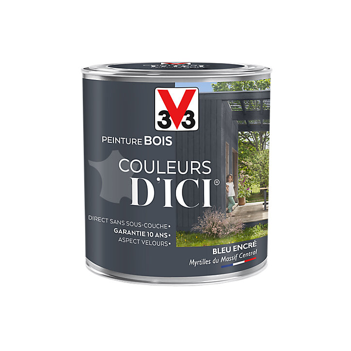 Peinture extérieure bois Couleurs d'ici bleu encré Velours V33 0,5L