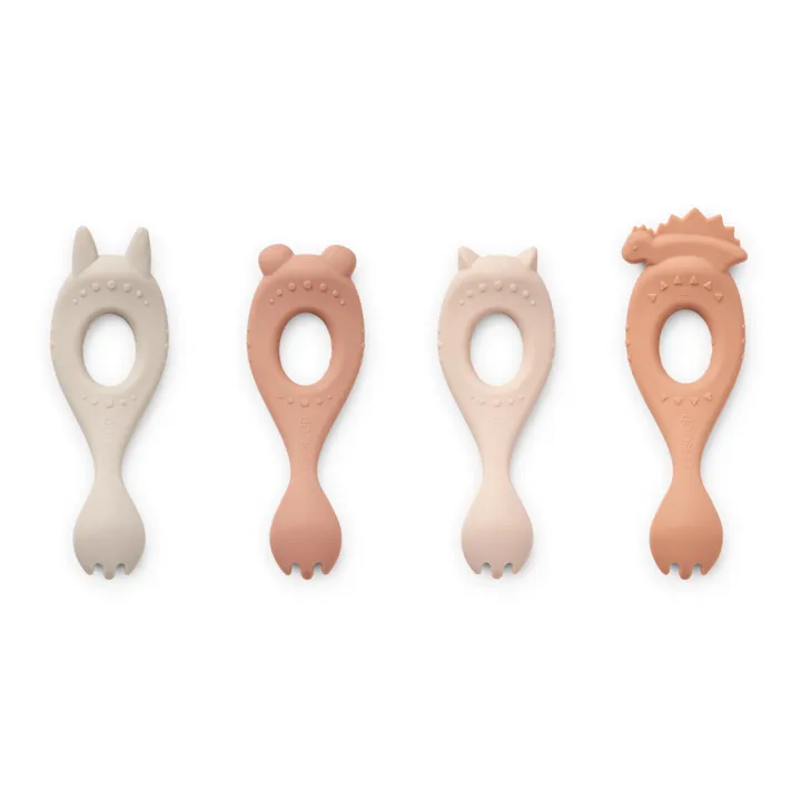 Liewood Fourchettes en silicone Liva - Set de 4 | Rose multi mix